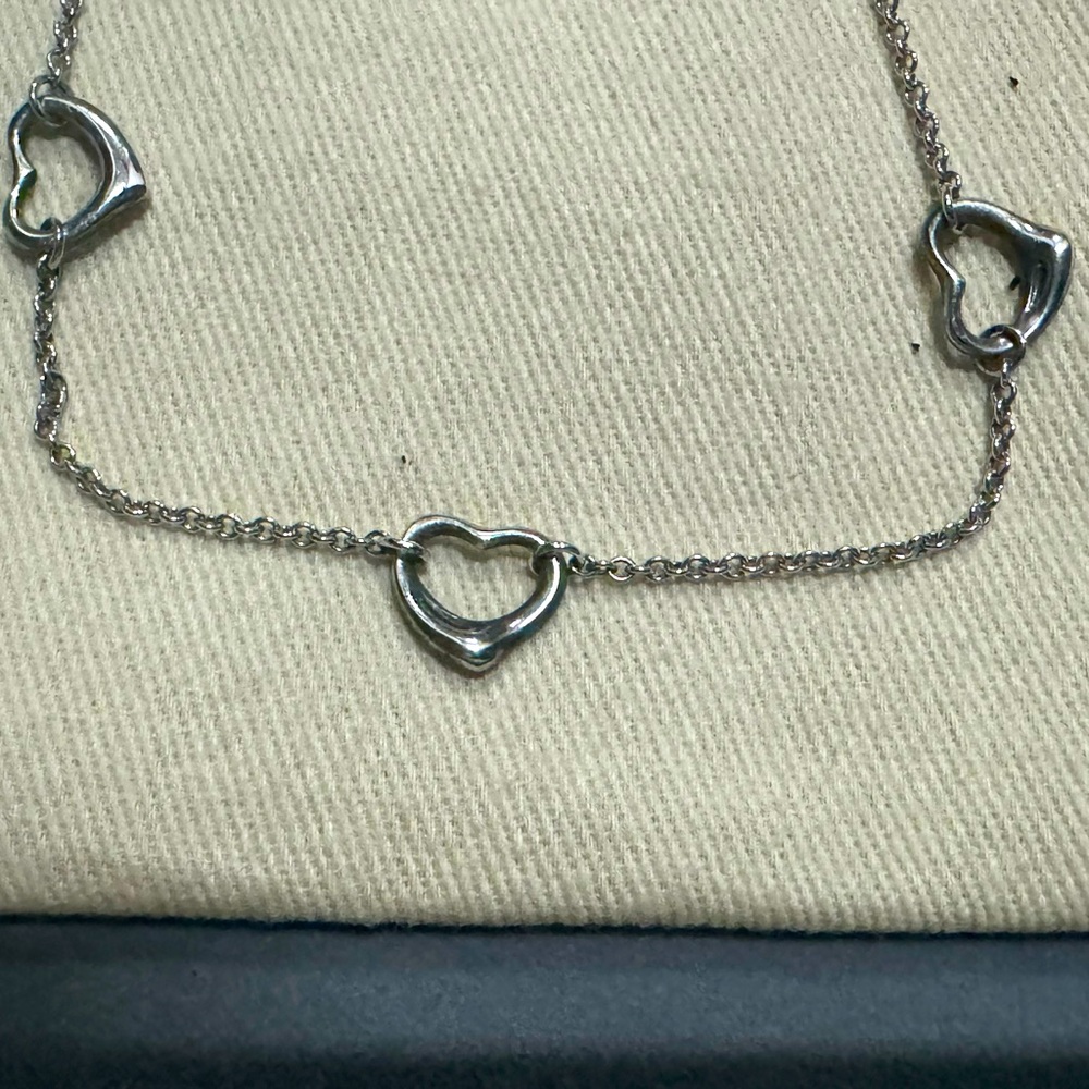 Authentic Tiffany & co  three heart necklace